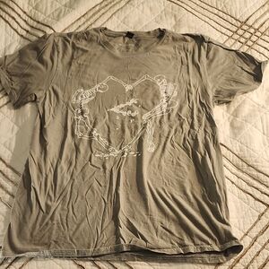 Skeleton Print Gray Short Sleeve Tee